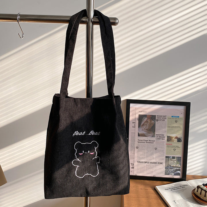 Cute Cartoon Bear Canvas Tote