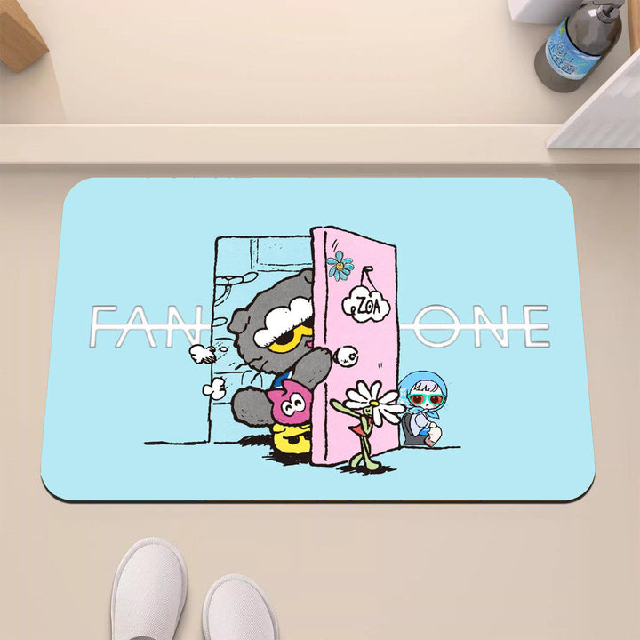 Playful Cartoon-Themed Decorative Mat
