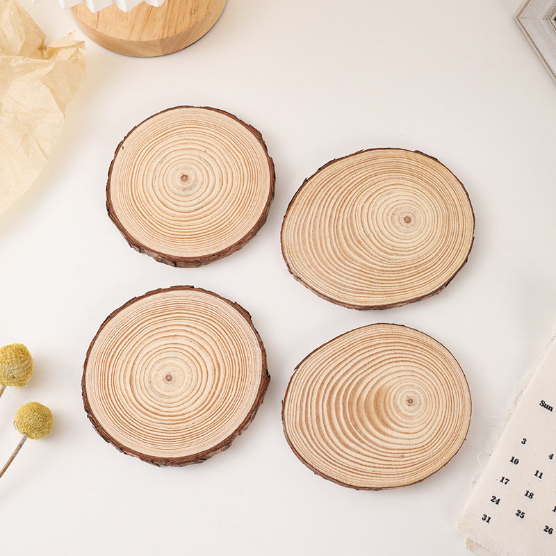 Natural Round Wood Slice Coaster and Decorative Trivet