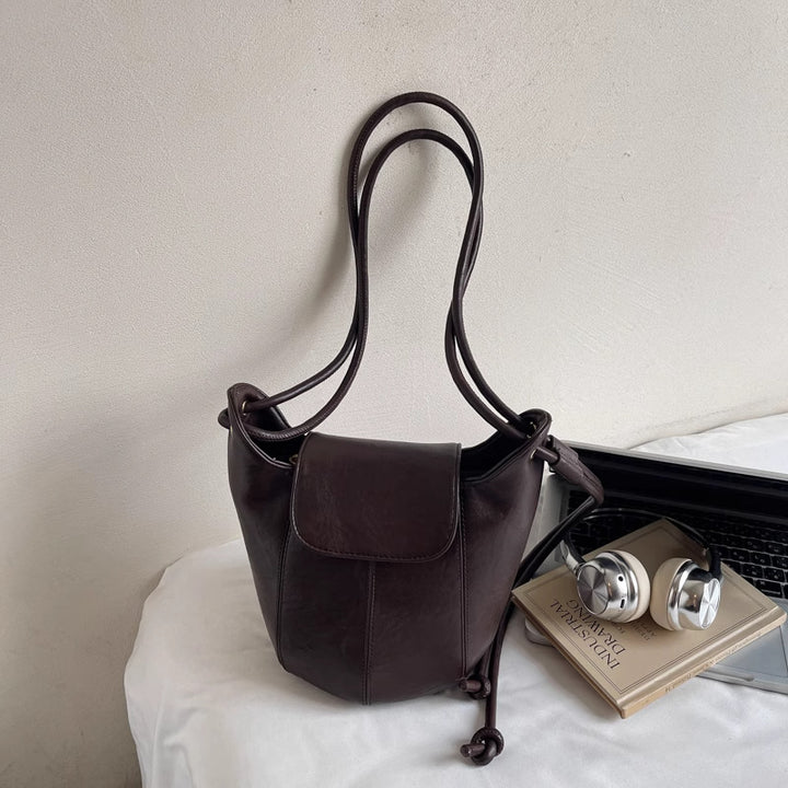 Bohemian Leather Bucket Bag Kalsten