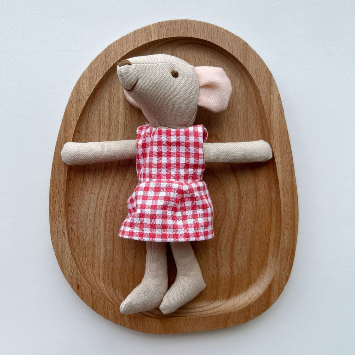 Handmade Organic Cotton Knit Mouse Plush Doll Set