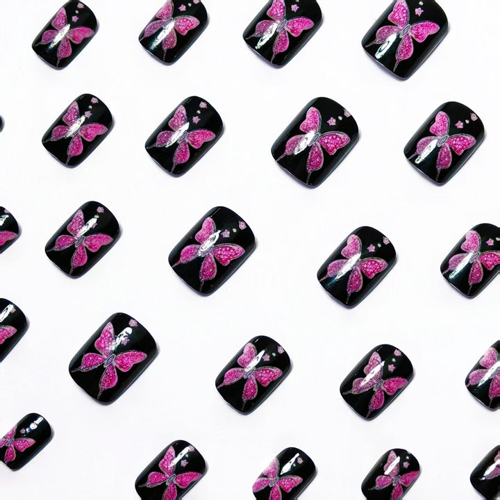 Artificial nails with glamorous butterfly design Kalsten