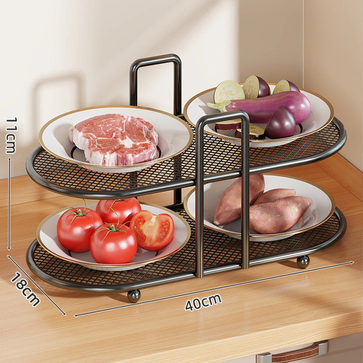 Four-Tier Mesh Kitchen Countertop Organizer Rack