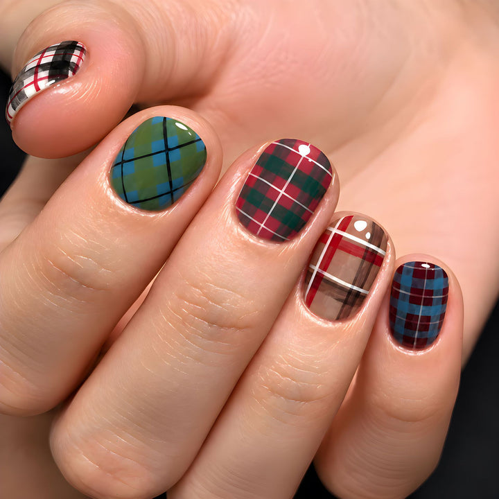 Plaid Pattern Nail Art Decals