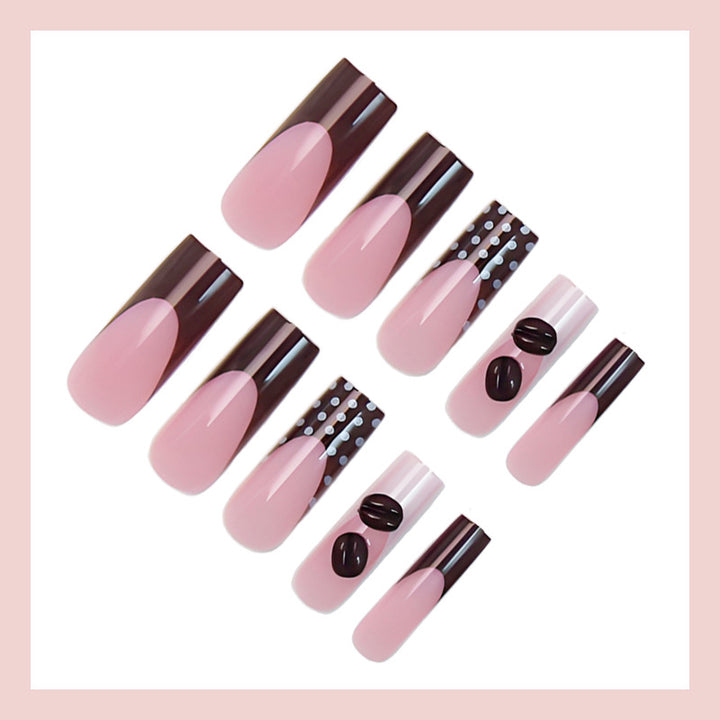 Artificial nail set with elegant chocolate and coffee creations Kalsten