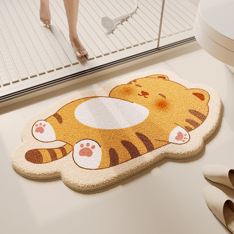 Cartoon Dog-Themed Plush Bath Mat