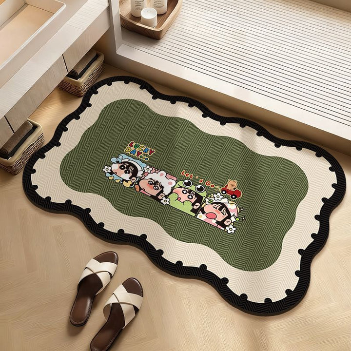 Playful Cartoon-Themed Bath Mat Kalsten