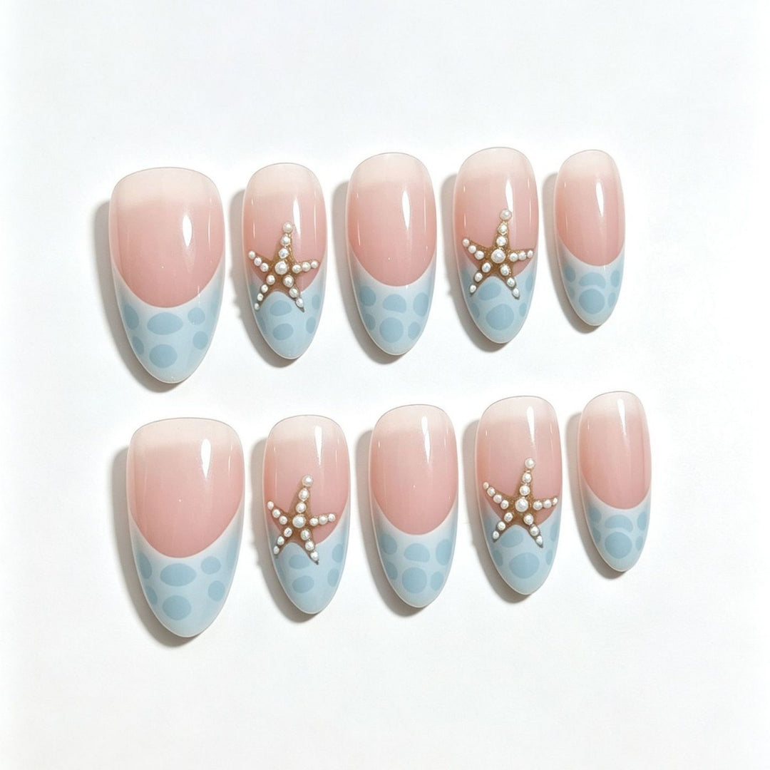 Nautical-Themed Decorative Press-On Nail Tips Kalsten