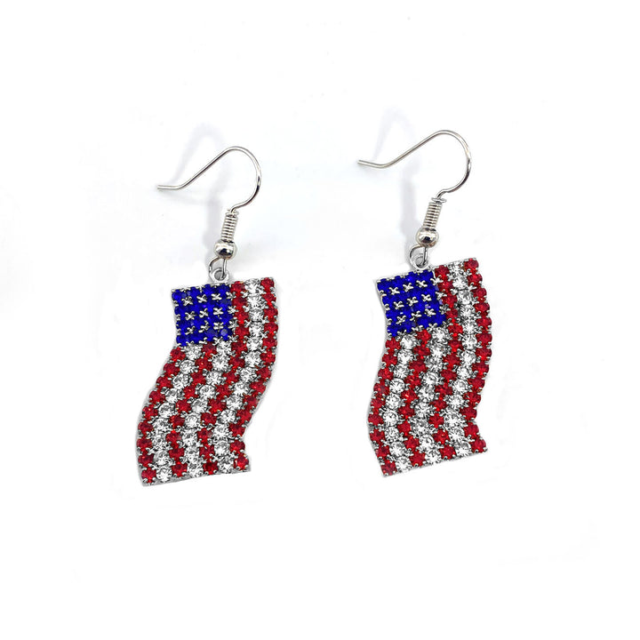 Ladies long sparkling crystal tassel earrings with geometric stud closure Kalsten