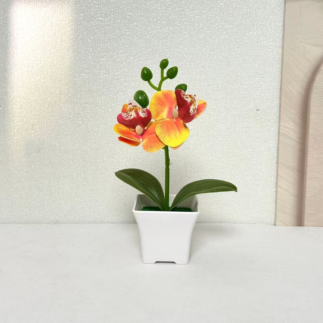 Elegant Artificial Orchid Plant Display for Indoor Decor