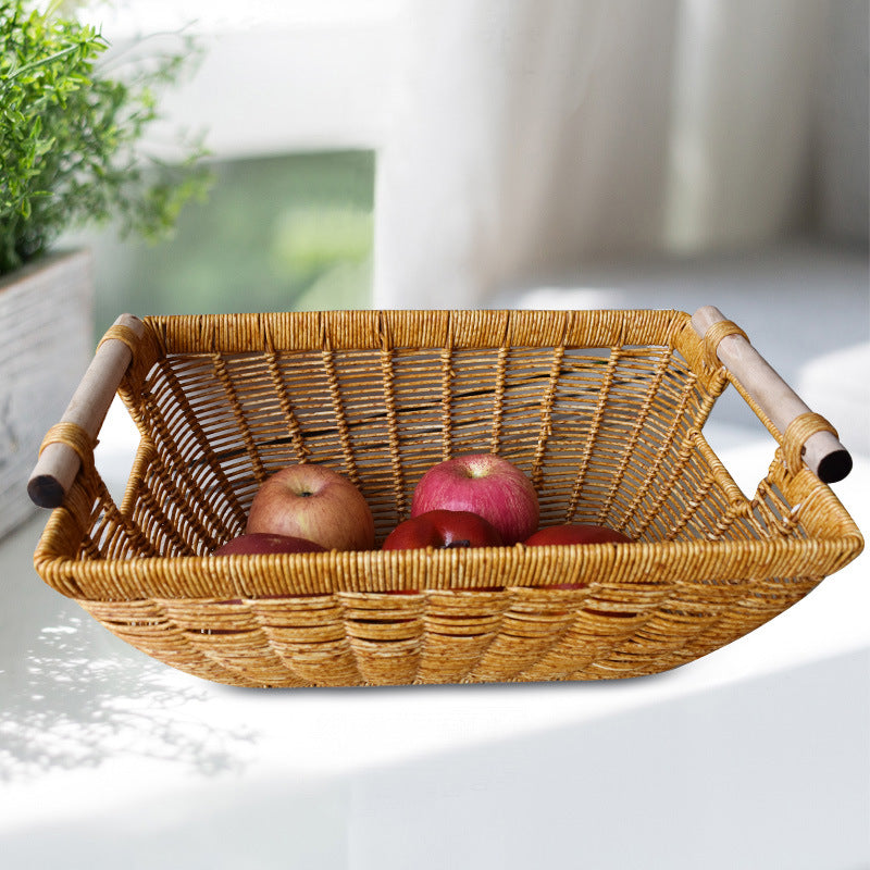 Handcrafted Wicker Storage Basket with Handles Kalsten