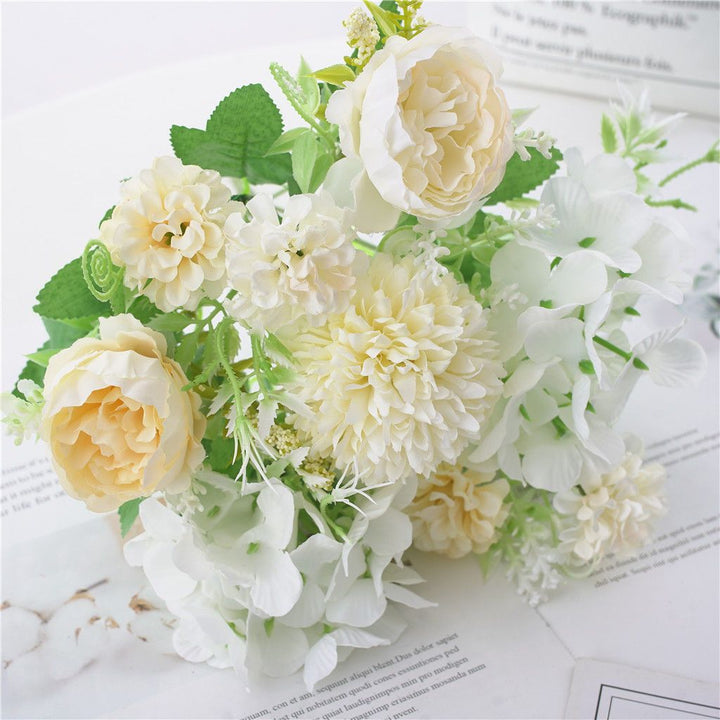 Elegant Artificial Floral Bouquet with Mixed Blooms