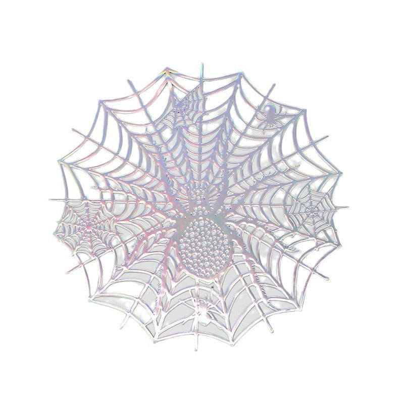 Filigree Halloween Table Decoration Spider Web Placemat made of flexible plastic