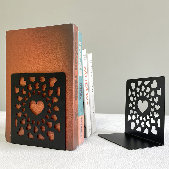 Artistic Heart-Shaped Bookends