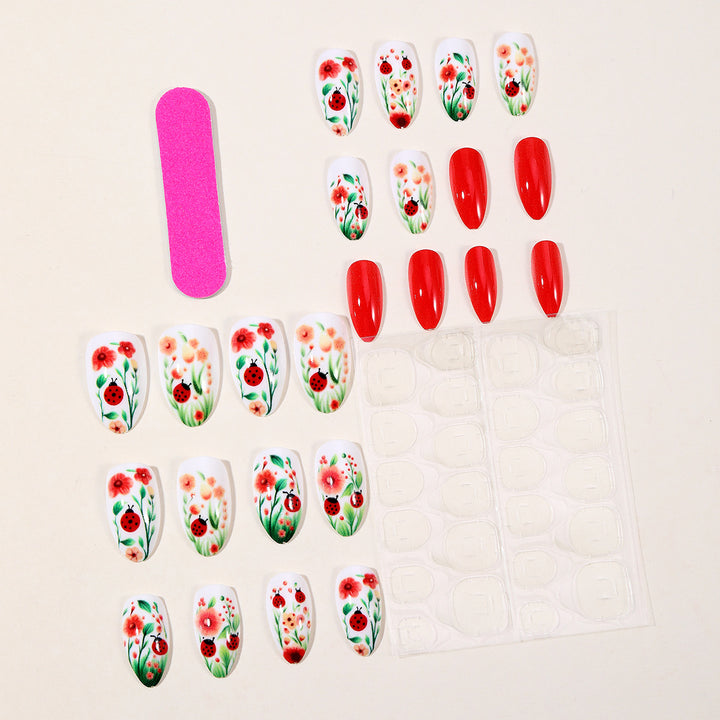 Floral-Accent 3D Nail Art Extensions Kalsten