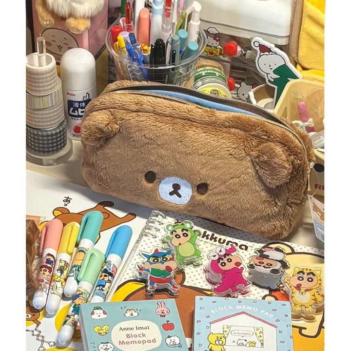 Plush Bear-Shaped Zippered Pouch
