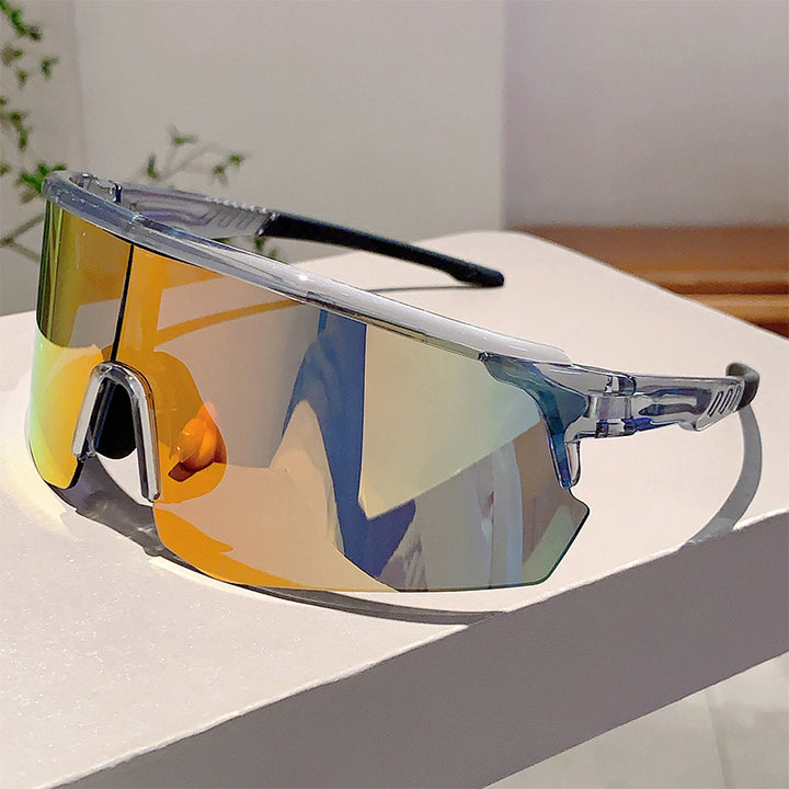 Unisex nan sporty performance sunglasses with continuous visor lens and shatterproof polycarbonate lens Kalsten