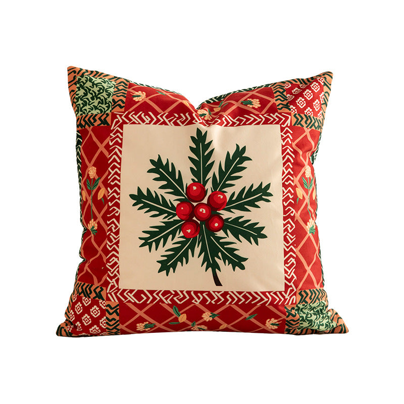 Christmas square decorative pillow cover with patchwork design and concealed zipper Kalsten