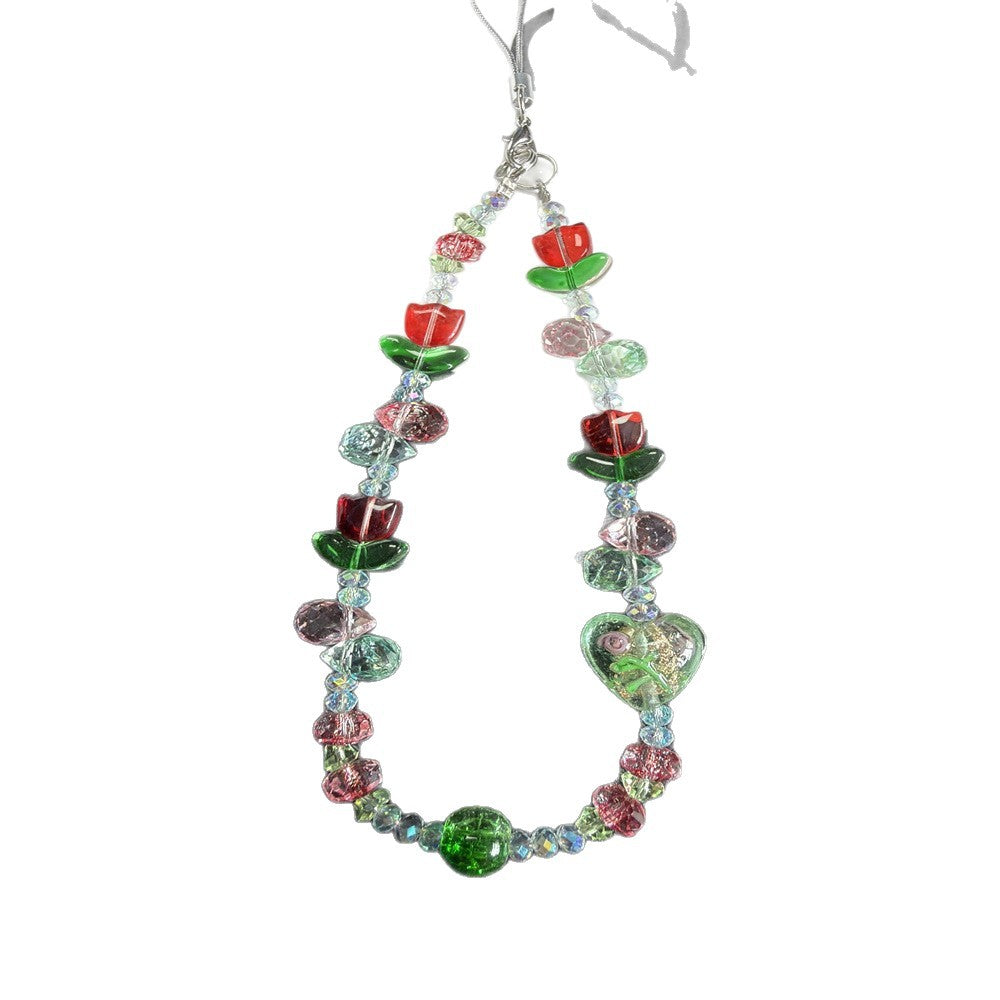 Floral Beaded Phone Lanyard Kalsten