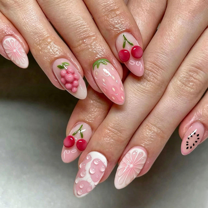 Fruit Themed Press-On Nail Art