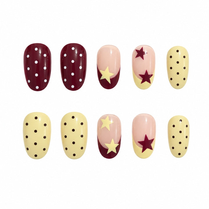 Stylish star design artificial nails Kalsten