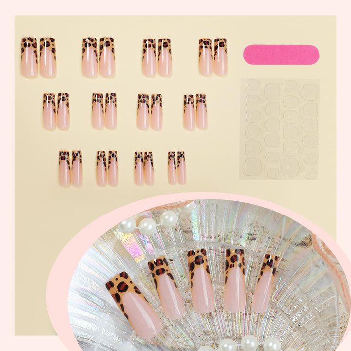 Artificial nail set with luxurious leopard pattern Kalsten
