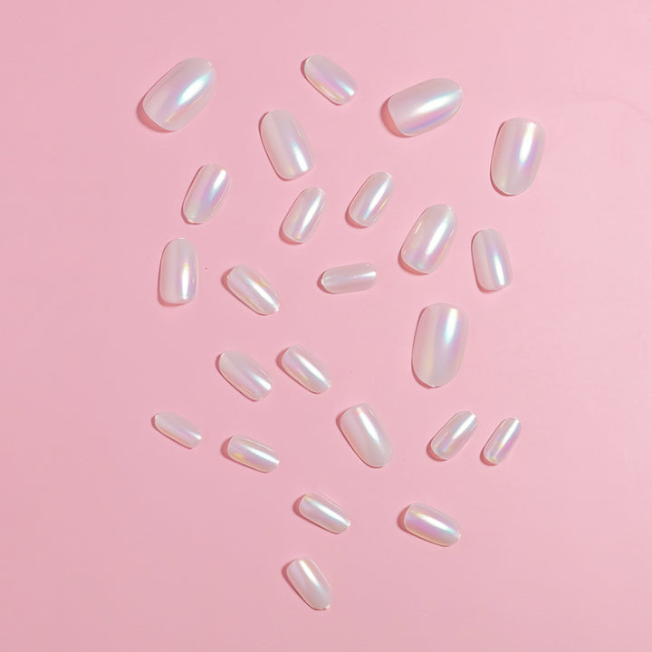 Iridescent Almond-Shaped Press-On Nails Kalsten