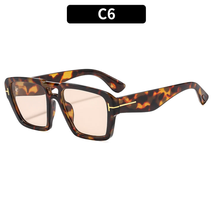 Oversized Square Sunglasses with Reflective Lenses