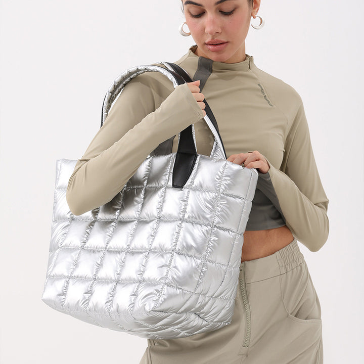 Quilted Puffer Tote Bag