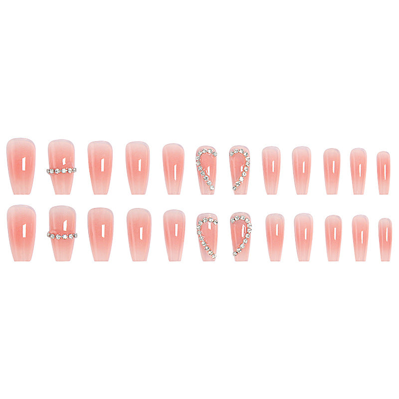 Artificial nails with romantic heart decorations Kalsten