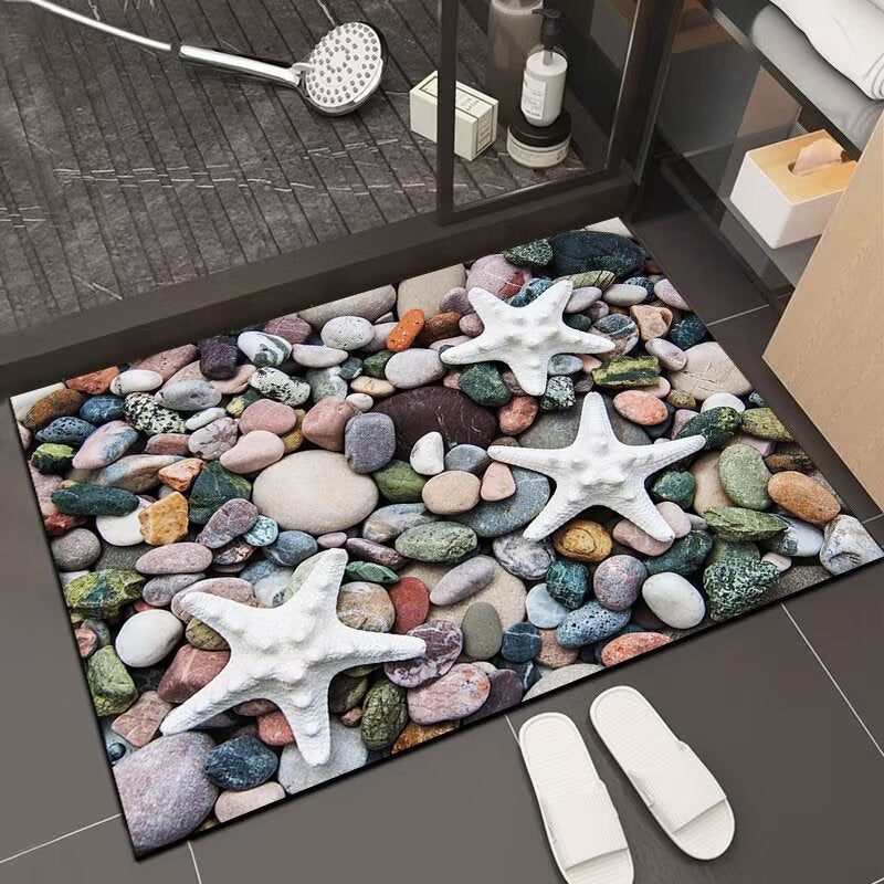 Reflective Floral Bath Mat