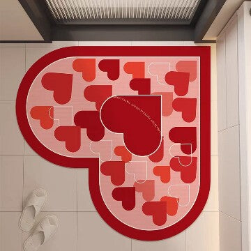 Heart-shaped Plush Bath Mat