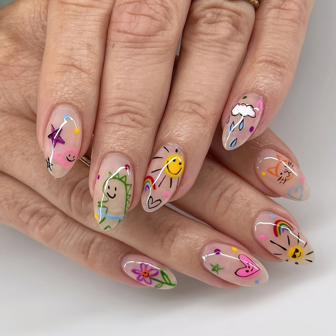 Floral Art Acrylic Nail Set Kalsten