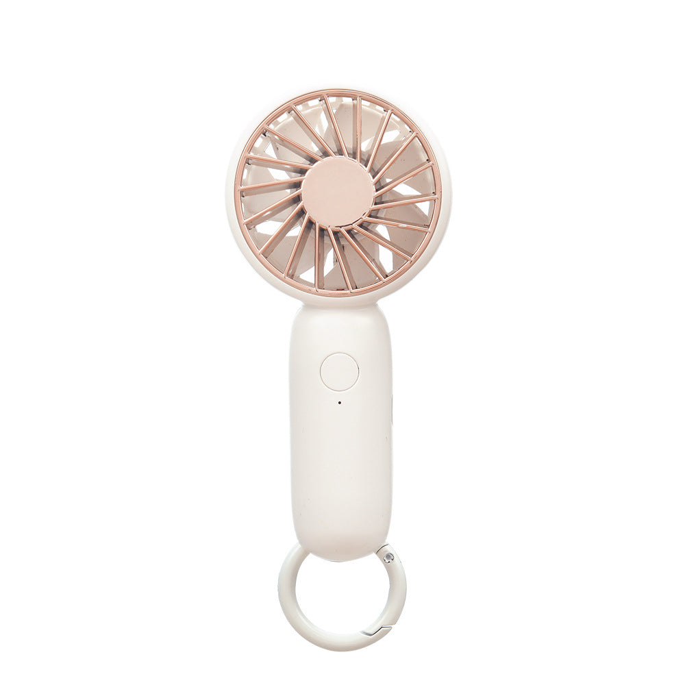 Cooling compact rechargeable handheld fan with carabiner loop and whisper-silent motor Kalsten