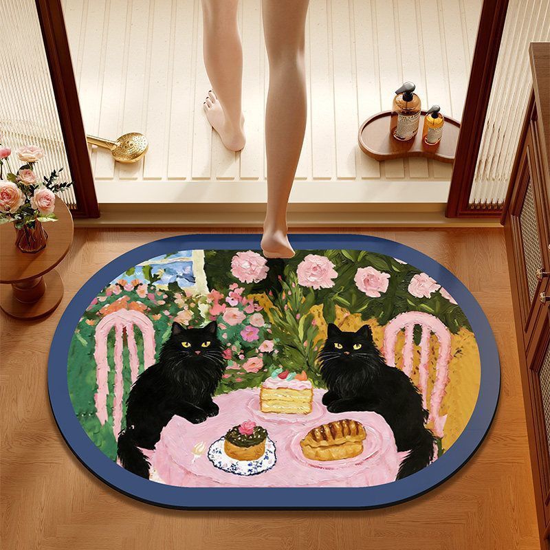 Artistic Cat Bath Rug