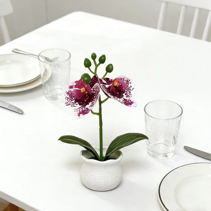Elegant Artificial Orchid Plant Arrangement for Home Decor Display
