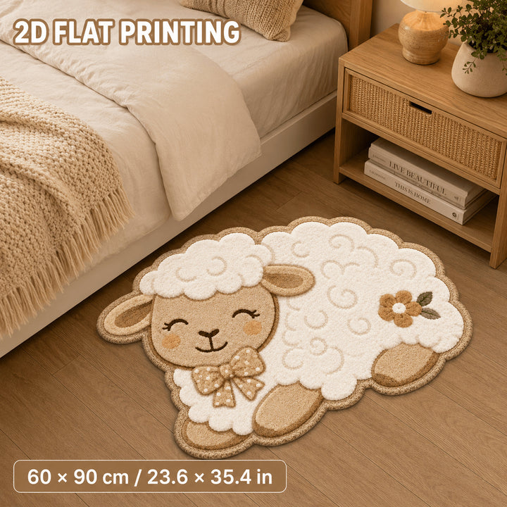 Cute Sheep-Shaped Bath Mat