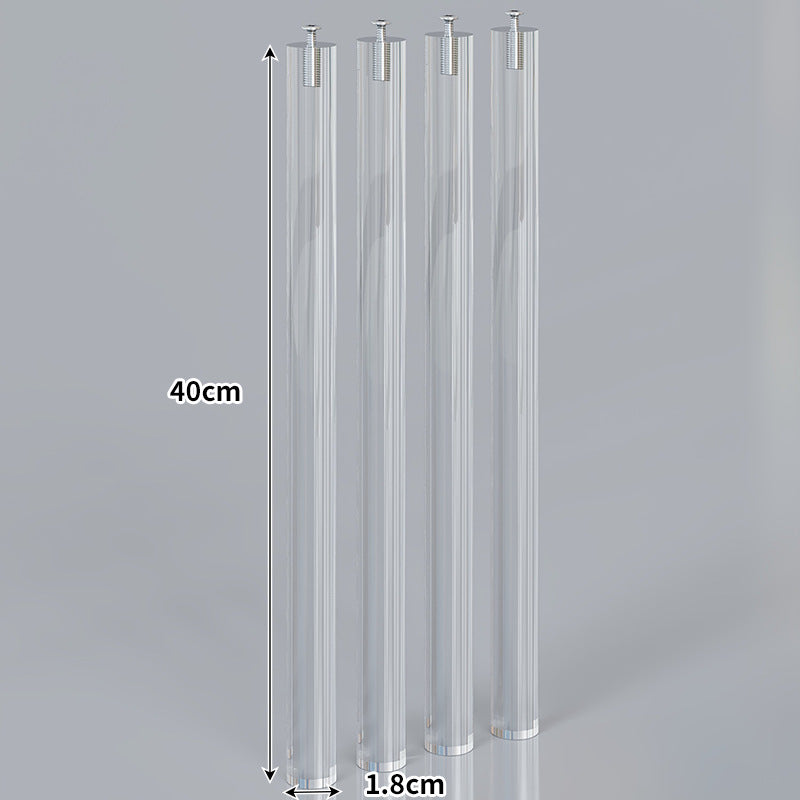 Large Wall-Mounted Clear Acrylic Floating Display Shelf Panel with Pre-Drilled Standoffs