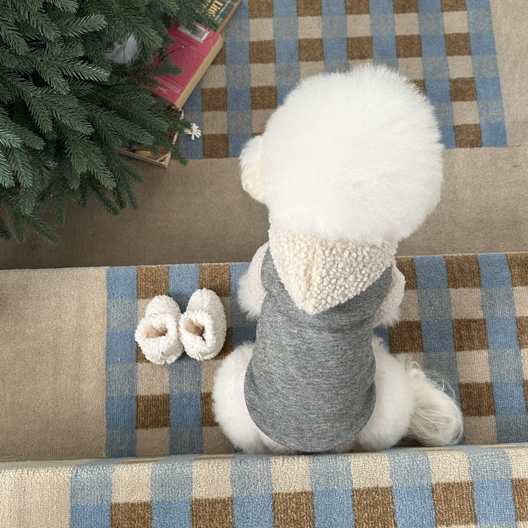 Sherpa Lined Hoodie Dog Sweater with Removable Plush Booties