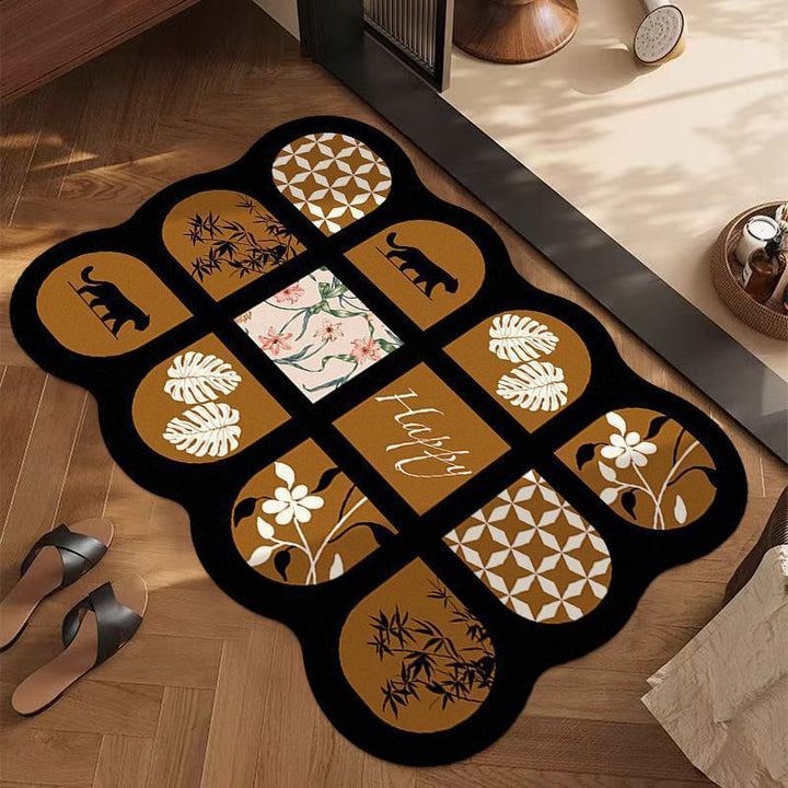 Artistic Floral Patterned Area Rug Kalsten