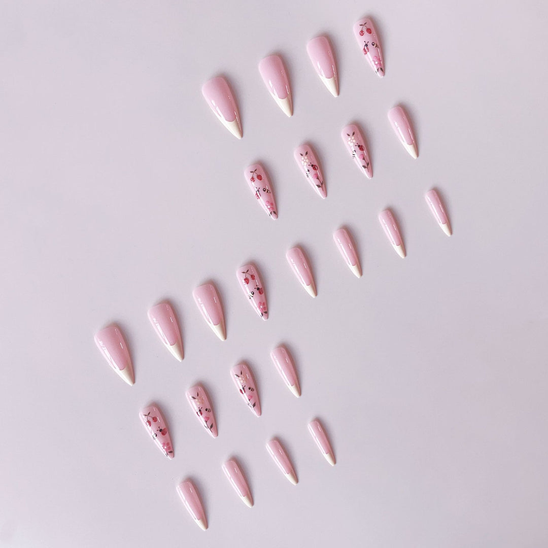 Artificial nail set with colorful spring design and elegant tips Kalsten
