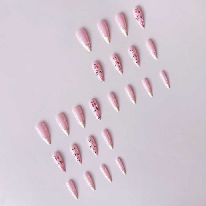 Artificial nail set with colorful spring design and elegant tips Kalsten