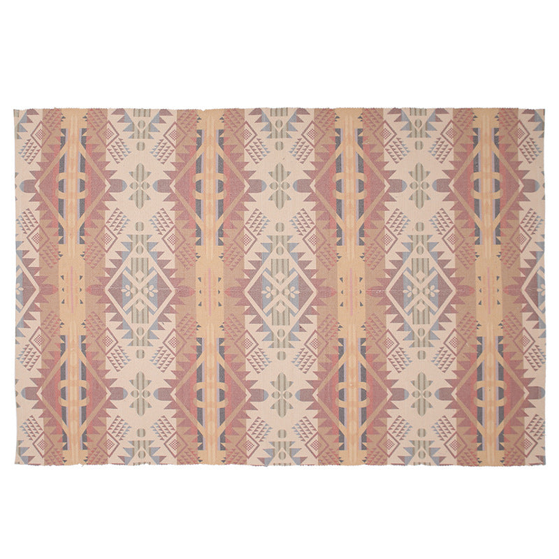 Flat-woven rectangular rug for living and entrance areas with quatrefoil pattern Kalsten