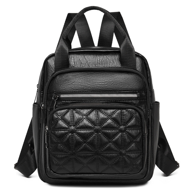 Quilted Leather Multi-Functional Backpack