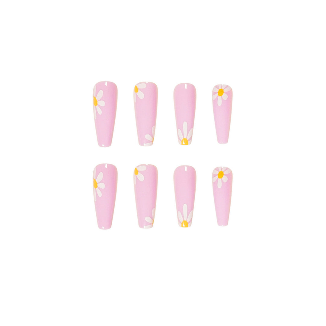 Artistic acrylic nails with flower decoration Kalsten