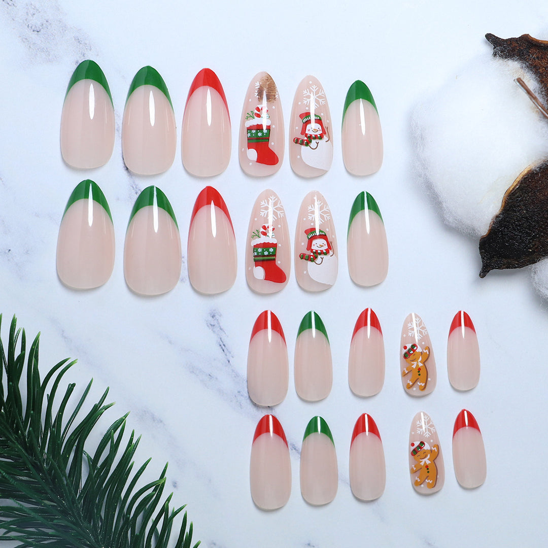 Festive Holiday-Themed Press-On Nails Kalsten
