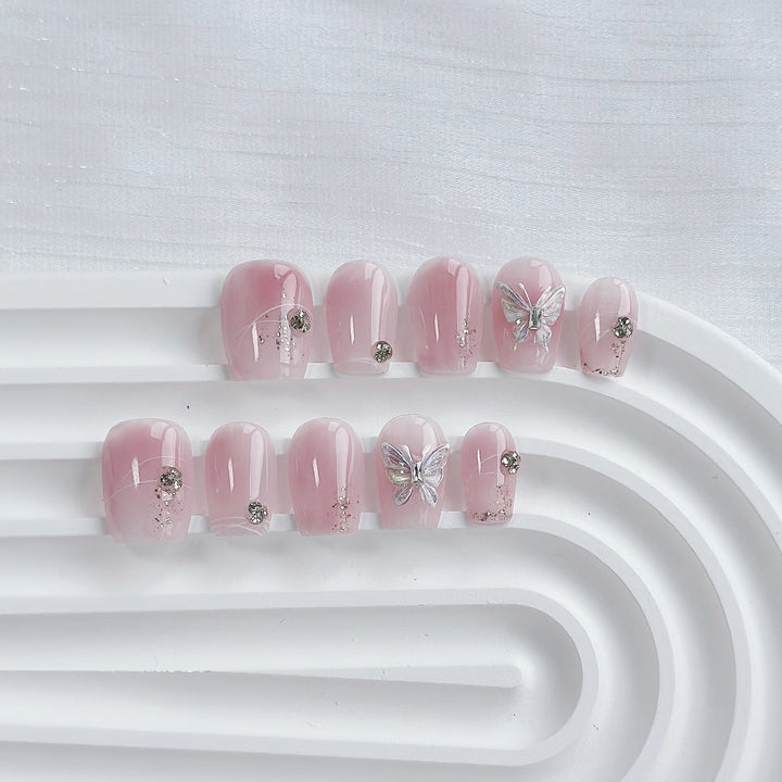 Butterfly-Embellished Press-On Nail Set