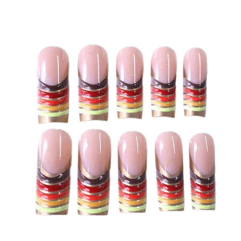 Artistic French Tip Nail Set Kalsten