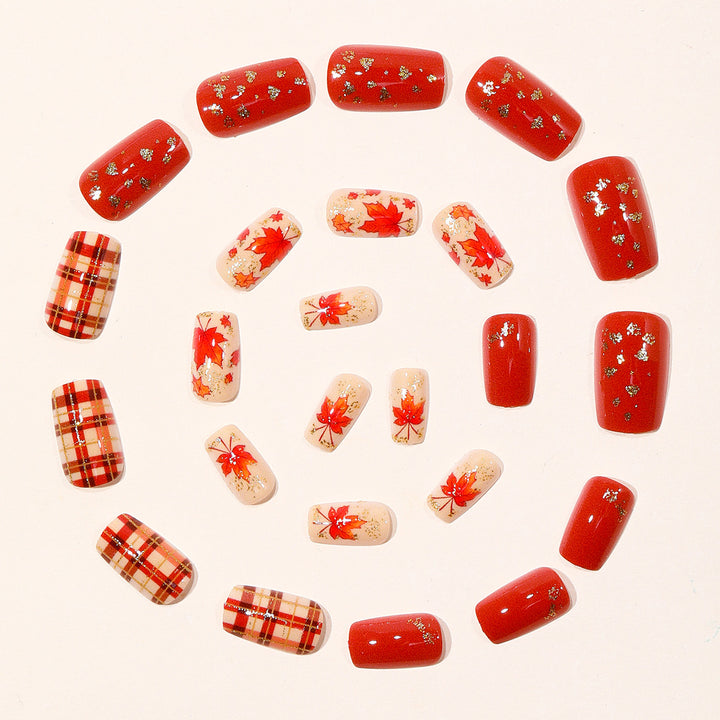 Artistic Fall-Themed Nail Art Extensions Kalsten