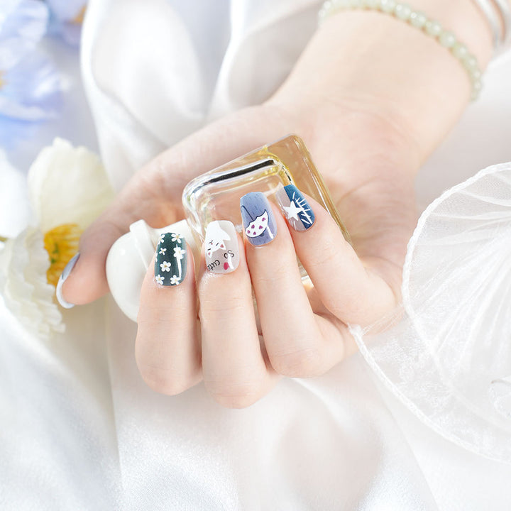 Artistic Cat-Inspired Press-On Nail Set Kalsten